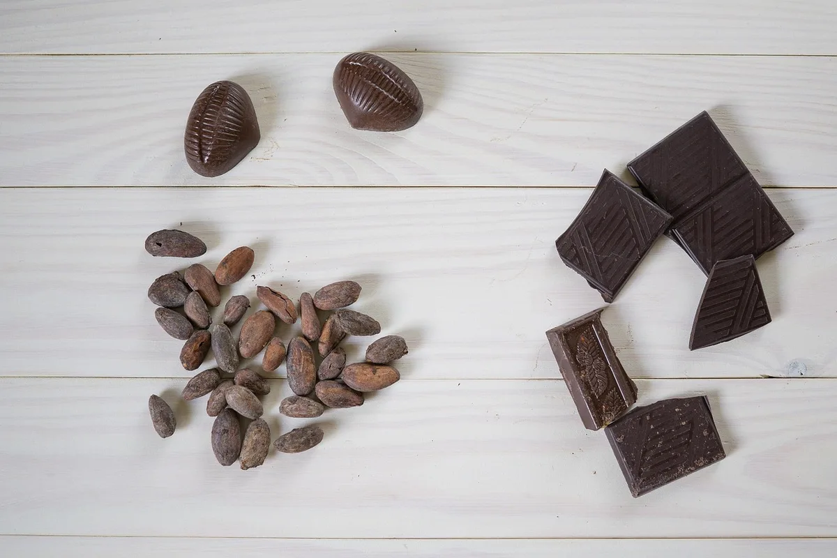 Bol de compote de pommes et cacao prêt à être incorporé dans la recette