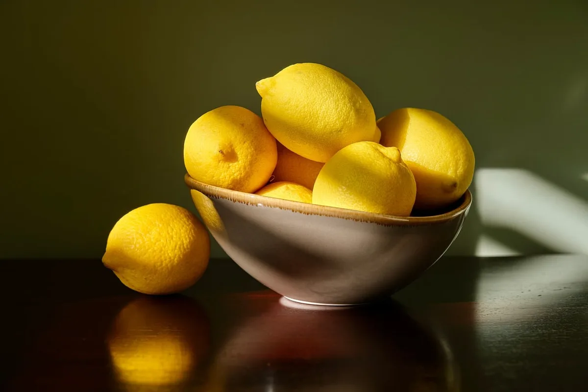 Bol de yaourt nature avec fruits frais et poignée de noix