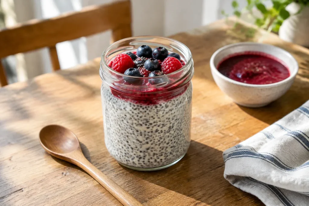 Pudding de chia maison, sain et rapide sans sucre raffiné